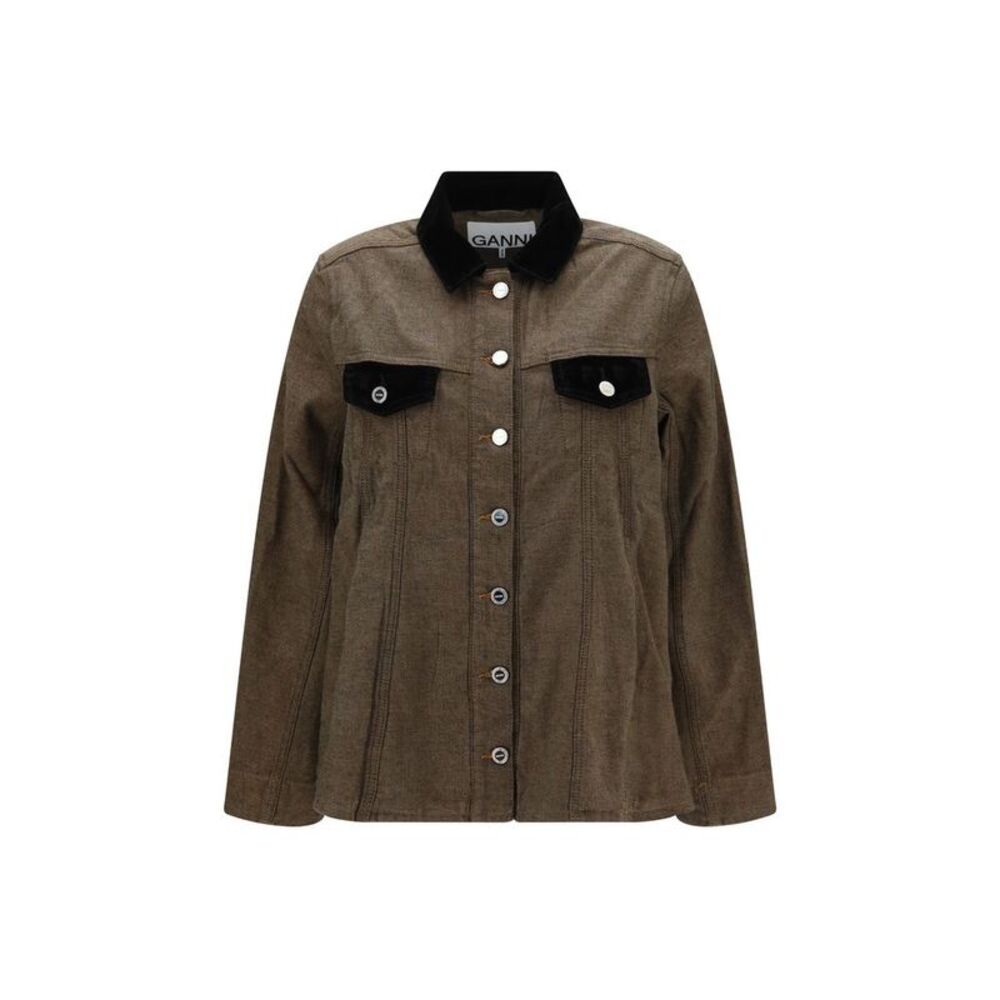 Ganni Brown Cotton Denim Women's Jacket